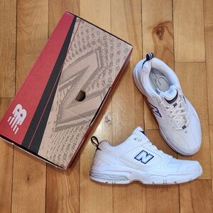 New Balance White and Blue Athletic Shoes